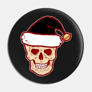 Skull in Santa Hat Red Pin