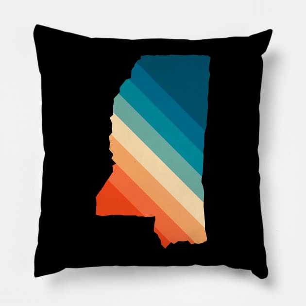 Mississippi State Retro Map Pillow by n23tees