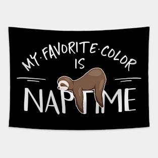 My Favorite Color Is Naptime Cute Sleepy Napping Sloth Tapestry