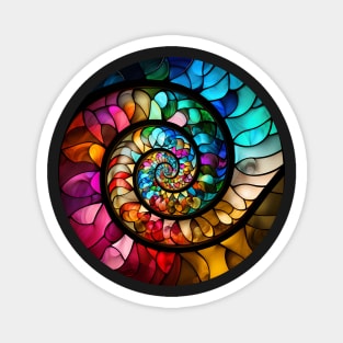 Rainbow Spiral Stained Glass Magnet