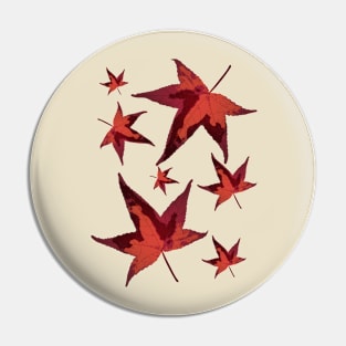 Earthy Red Colour Leaves Pattern Pin