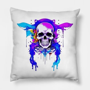 Color-splashed Skull Pillow