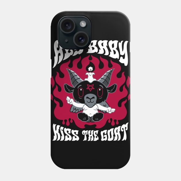 Kiss the Goat - Baphomet - Creepy Cute Goth - Ghost Phone Case by Nemons