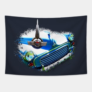 Morris Minor 1960s British classic car elements (with badge) Tapestry