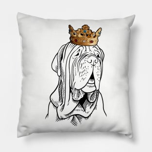 Neapolitan Mastiff Dog King Queen Wearing Crown Pillow