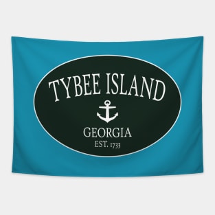 Tybee Island Georgia Sea Islands Anchor Dark Green Tapestry