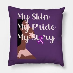 Black Woman with Vitiligo My Skin My Pride My Story Vitiligo Awareness and Acceptance Pillow