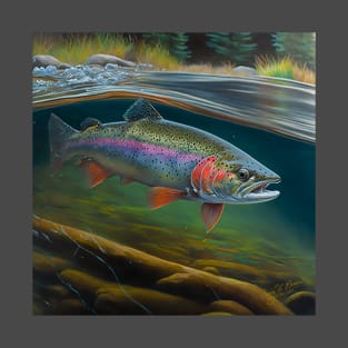 Rainbow Trout In Stream T-Shirt