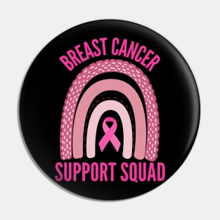 Breast Cancer Support Squad Pink Rainbow Pin