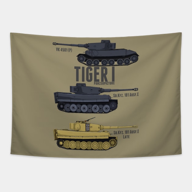 Tiger I Tigers T-Shirt Tapestry by Panzerpicture