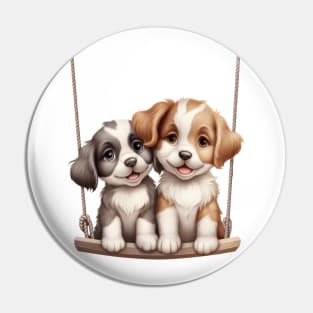 Couple Dog Swinging Pin