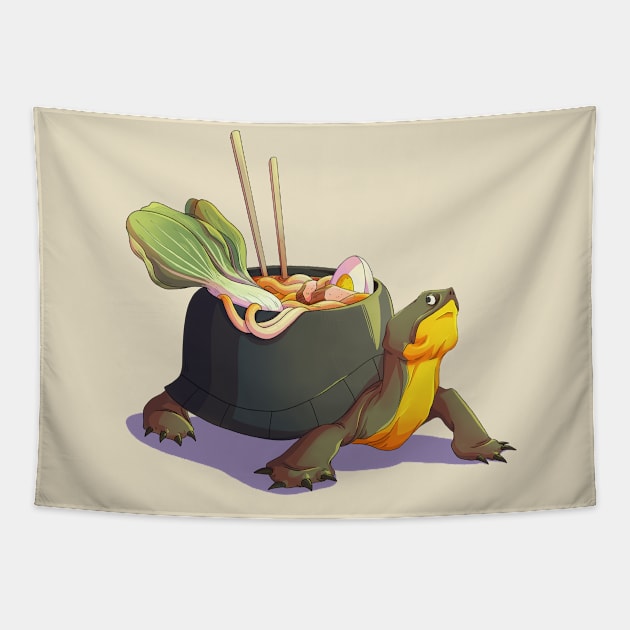 Udon Turtle Tapestry by Victoria Hamre