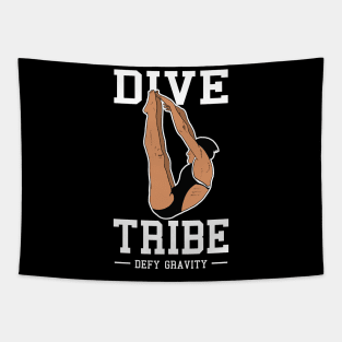 Girls Diving Dive Tribe Springboard Platform Diver Tapestry