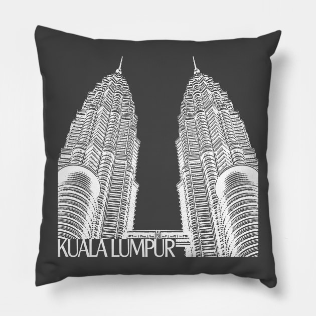 Kuala Lumpur Pillow by TravelTs