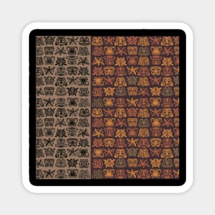 Mid Century Tiki Mask Pattern Colors Magnet