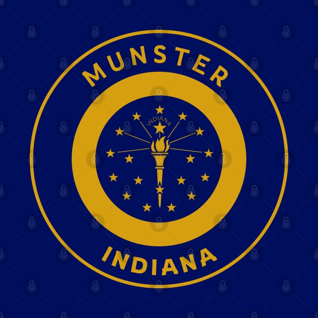 Munster Indiana Flag City Pride Bullseye by Go With Tammy