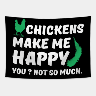 Chickens make me Happy Tapestry