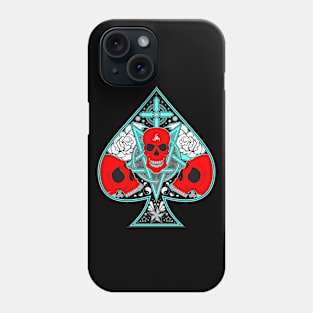 Skull in Aces of Spade Phone Case