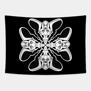 No AI design Dance macabre devils symmetrical pattern Tapestry