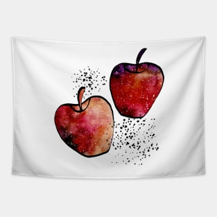 Watercolor Galaxy, Apples, Blobs Tapestry