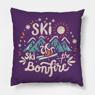 Ski the Bonfire Pillow