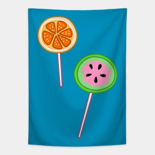 Orange and Watermelon Lollipop Tapestry