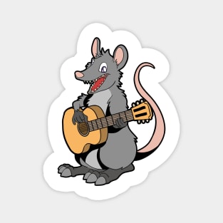 Cartoon opossum playing guitar Magnet
