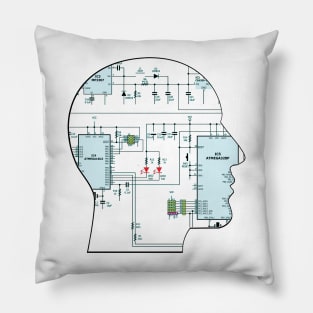 Human faces electronics circuit Pillow