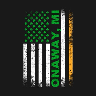 Irish American Flag ONAWAY, MI T-Shirt