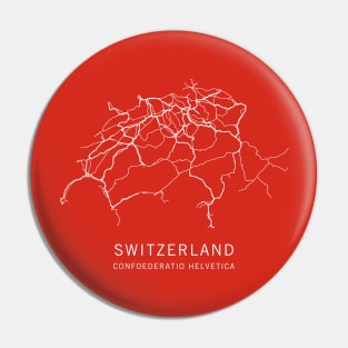 Switzerland Road Map Pin