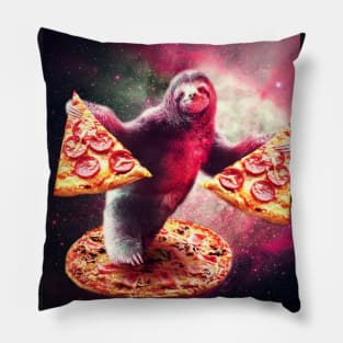 Funny Space Sloth With Pizza Pillow