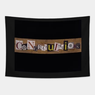 Congratulations!   Original Handmade Greeting Card on paper Tapestry