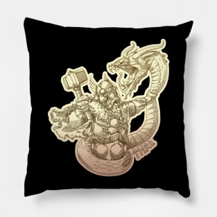 Thor and Jörmungandr Pillow