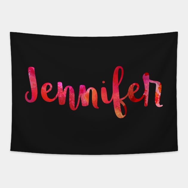 "Jennifer" Red Gradient Watercolor - Customizable Tapestry by broadwaygurl18