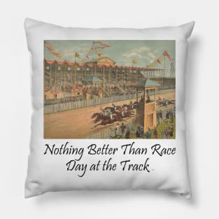 Race Day at the Track Pillow