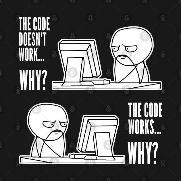 Code Works Why Meme Funny Computer Programmer Developer Hacker Geek by Seaside Designs