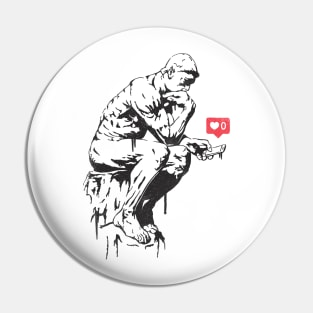 The Thinker Funny Parody Pin