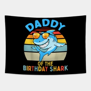 Daddy Of The Shark Birthday Dad Matching Family Tapestry