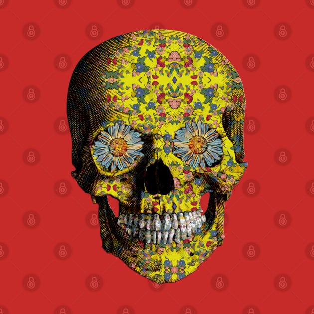 Yellow Flower Skull V.2 by zuzugraphics