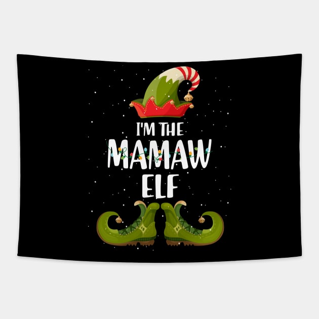 Im The Mamaw Elf Shirt Matching Christmas Family Gift Tapestry by intelus