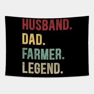 Farmer Funny Vintage Retro Shirt Husband Dad Farmer Legend Tapestry