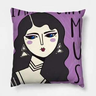 I am my own muse, Affirmation, Inspirational art, Motivational quotes, Woman art, Retro Pillow