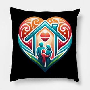 Mom: The Heart of Our Home Pillow