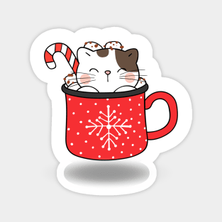 Xmas Cat Magnet