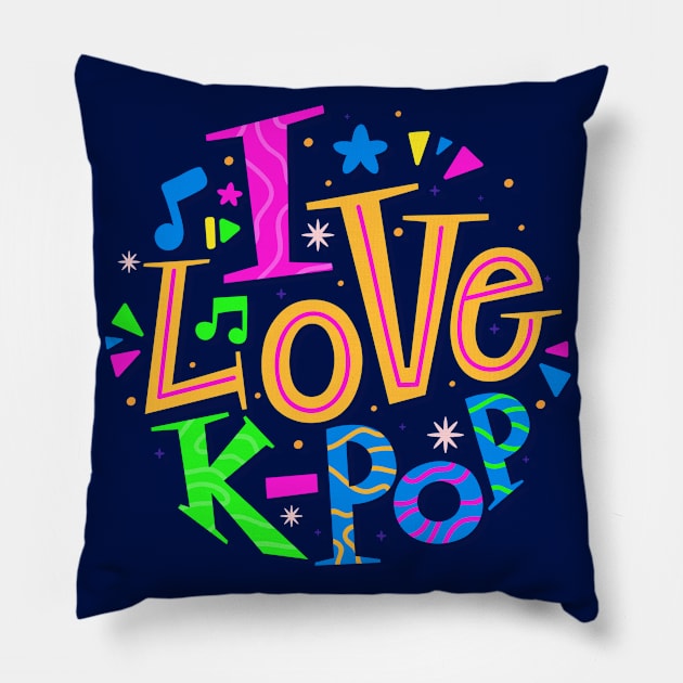 I Love K-Pop Pillow by machmigo