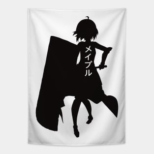 BOFURI Black Silhouette Anime Characters Maple with Her Japanese Name Tapestry