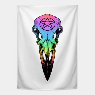 Raven skull. Pentagram Tapestry