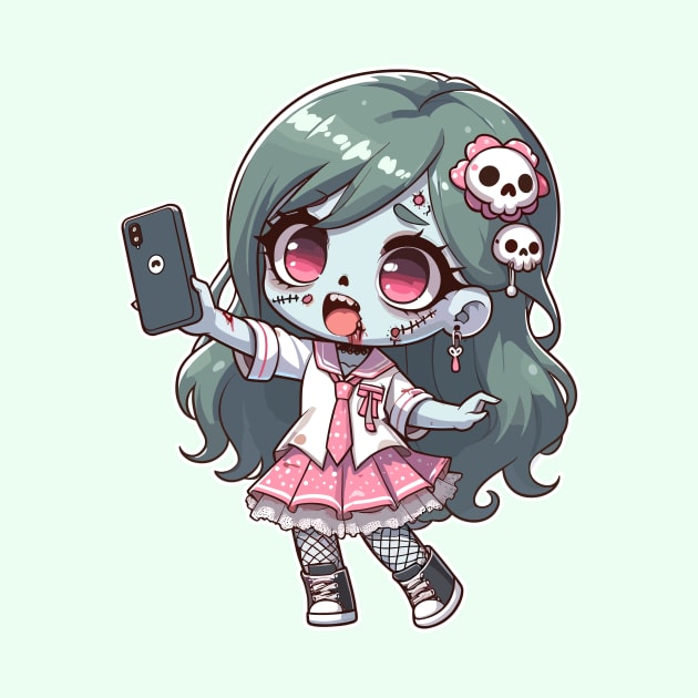 Kawaii Zombie Selfie Girl by DesignDinamique