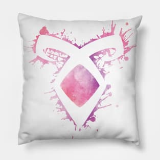 Shadowhunters rune / The Mortal Instruments - Angelic power rune voids and outline splashes (pink watercolour) - Clary, Alec, Izzy, Jace, Magnus - Malec Pillow