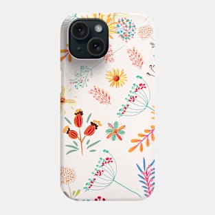 Floral pattern of yellow daisies and fennel Phone Case